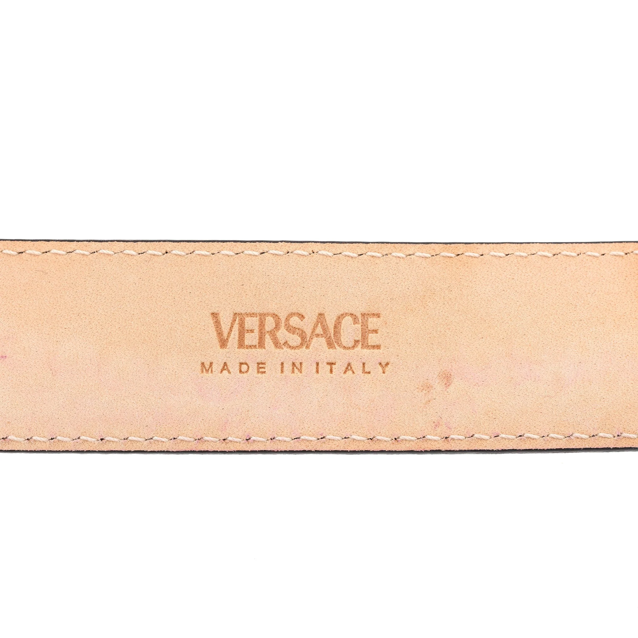 Versace 'La Medusa' Metallic Leather Belt - Image 9