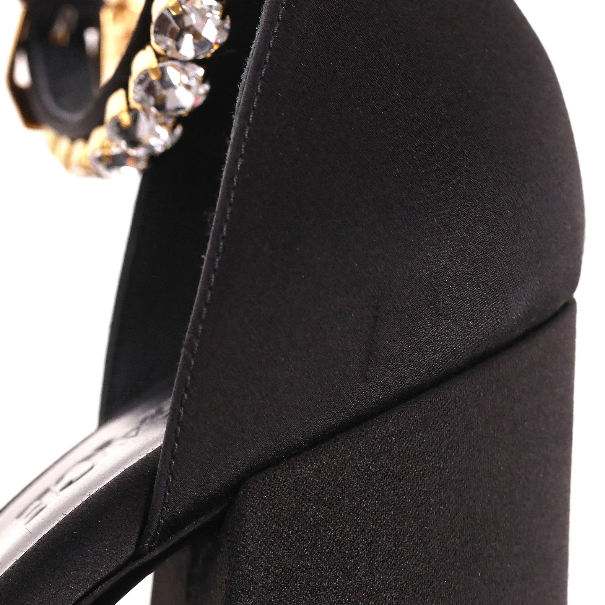 Versace Medusa Charm Satin Platform Sandals. Size 38 - Image 10