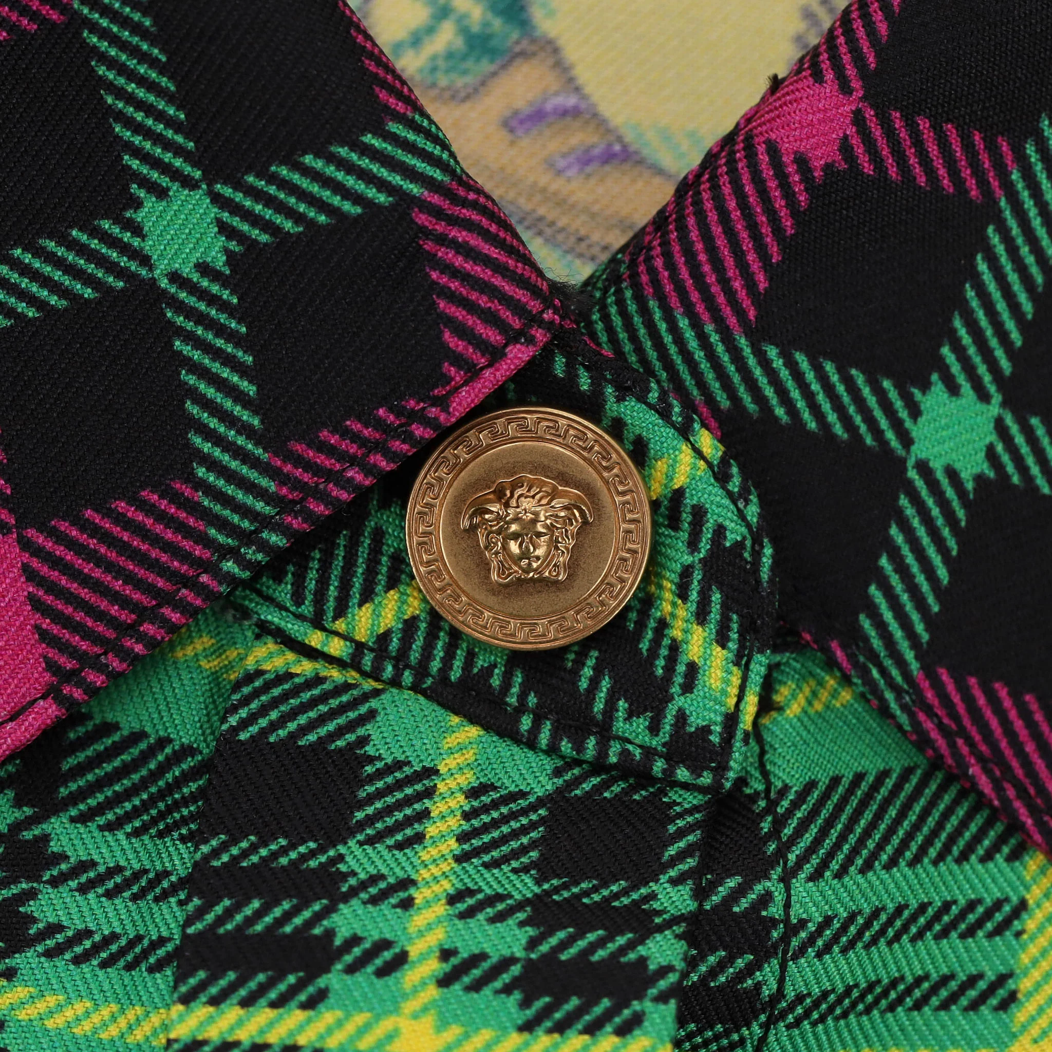 Versace Tartan Check 'The Clans' Silk Shirt. Size 42IT - Image 5