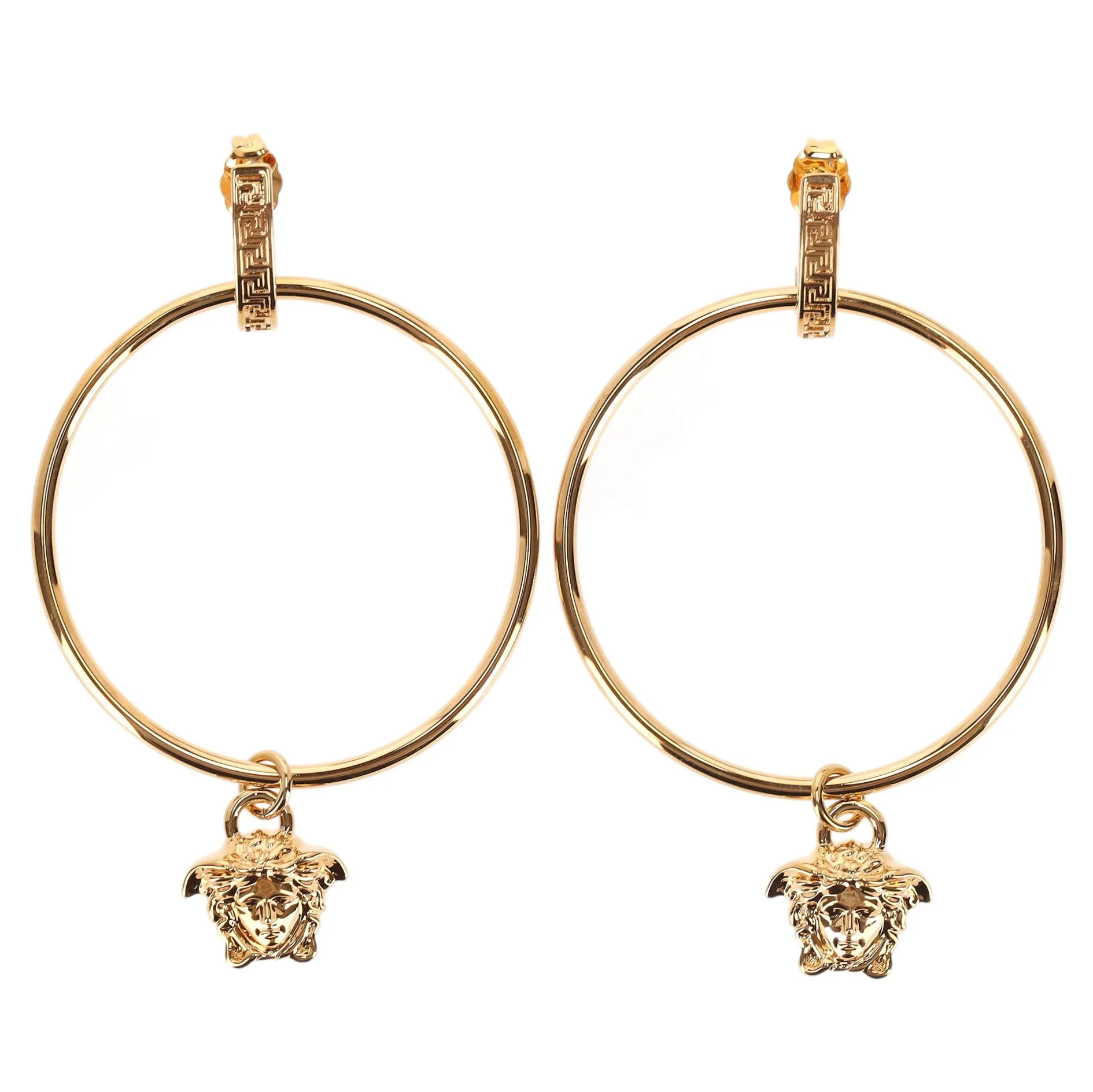 Versace Tribute Medusa Charm Hoop Earrings