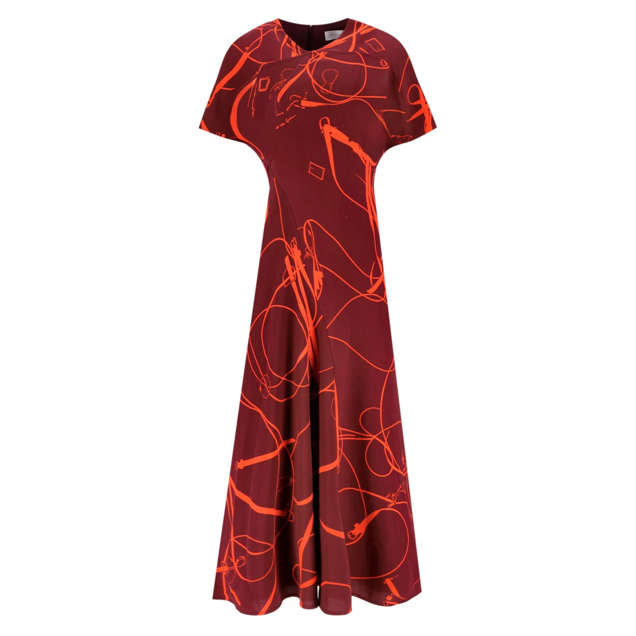 Victoria Beckham Bridle Print Midi Dress. Size 10UK