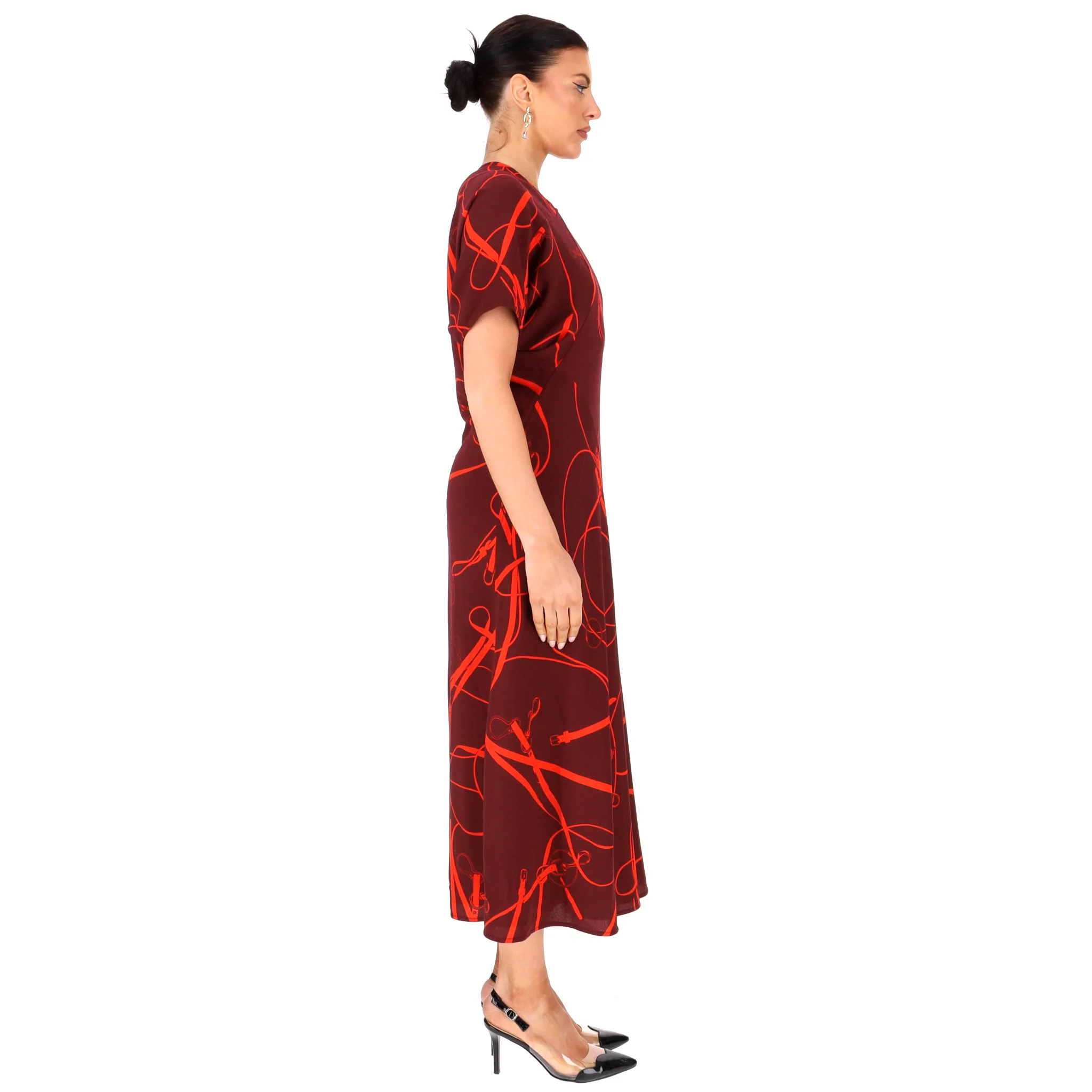 Victoria Beckham Bridle Print Midi Dress. Size 10UK - Image 3