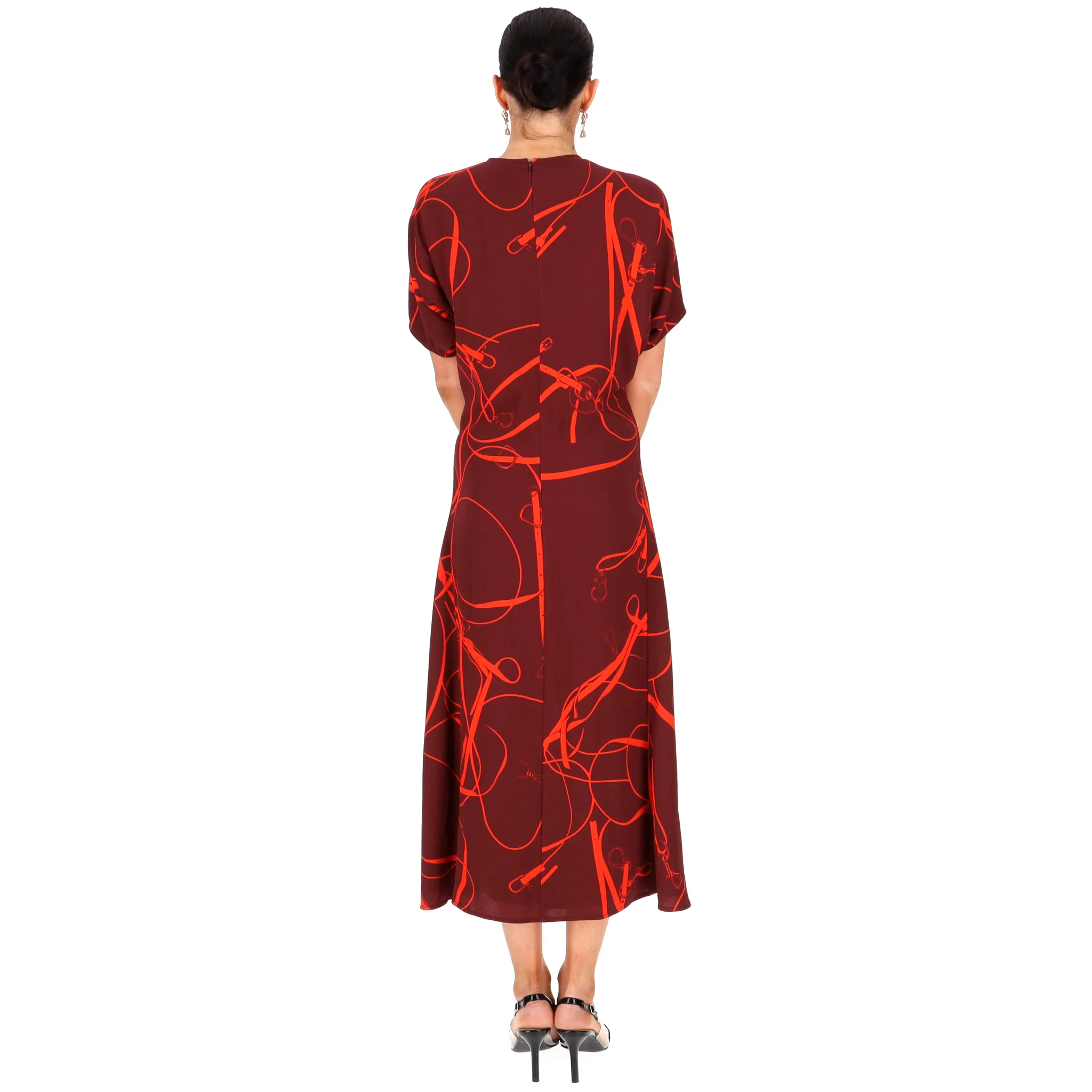 Victoria Beckham Bridle Print Midi Dress. Size 10UK - Image 4