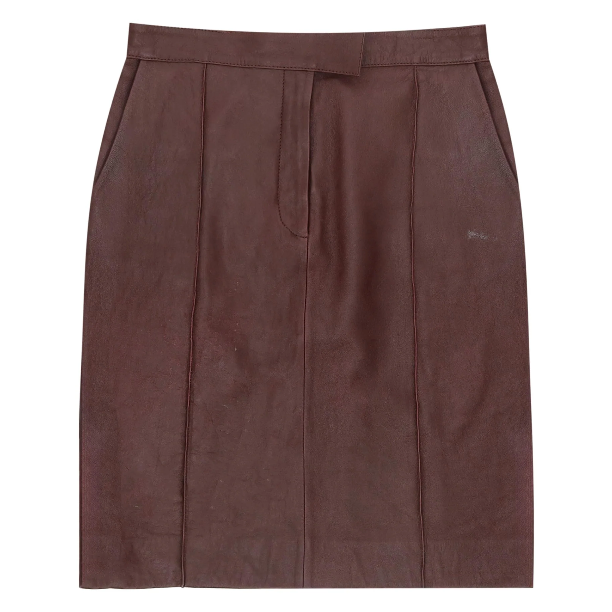 Victoria Beckham High-Waisted Paneled Leather Skirt. Size 10UK