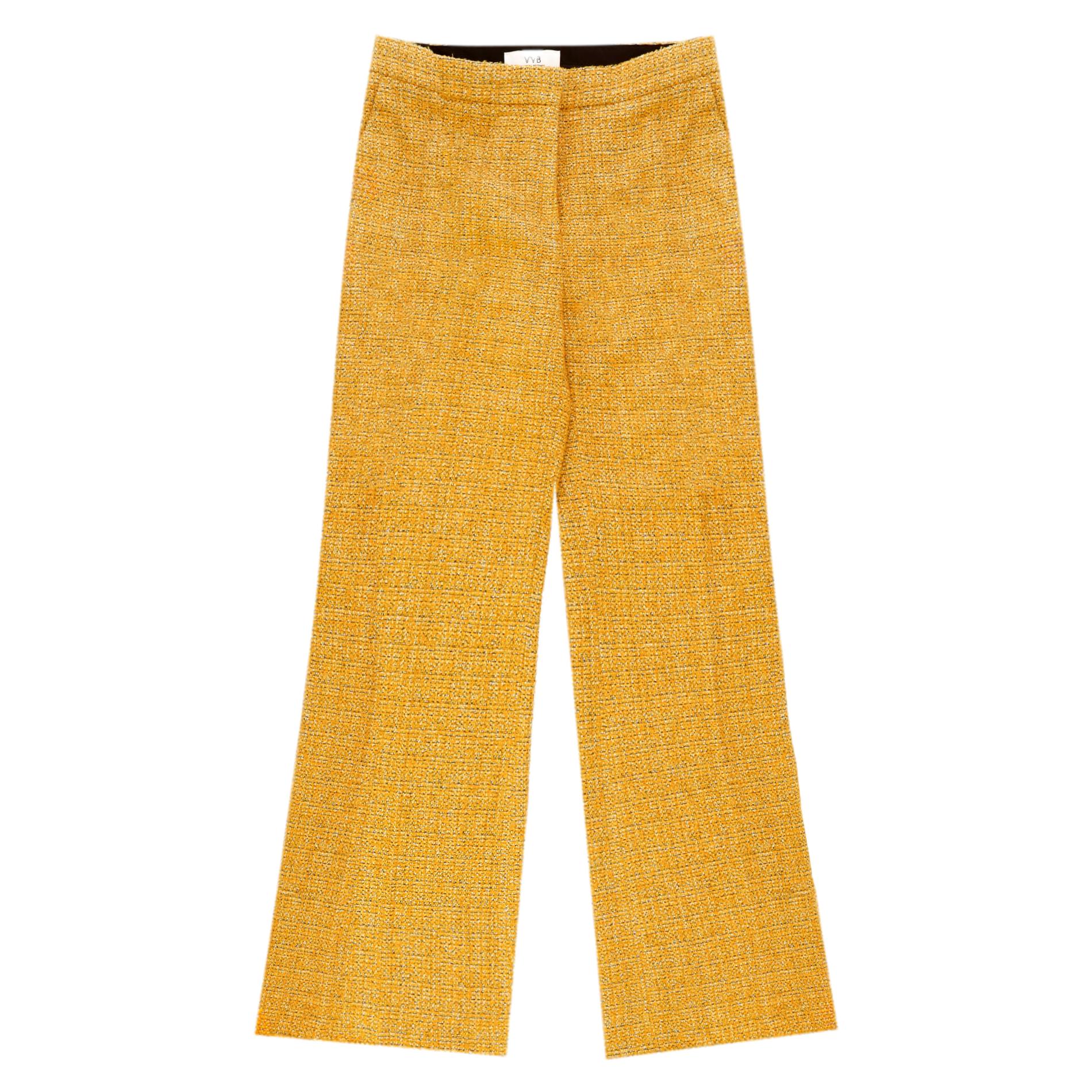 Victoria Beckham Tweed Straight-Leg Trousers. Size 10UK