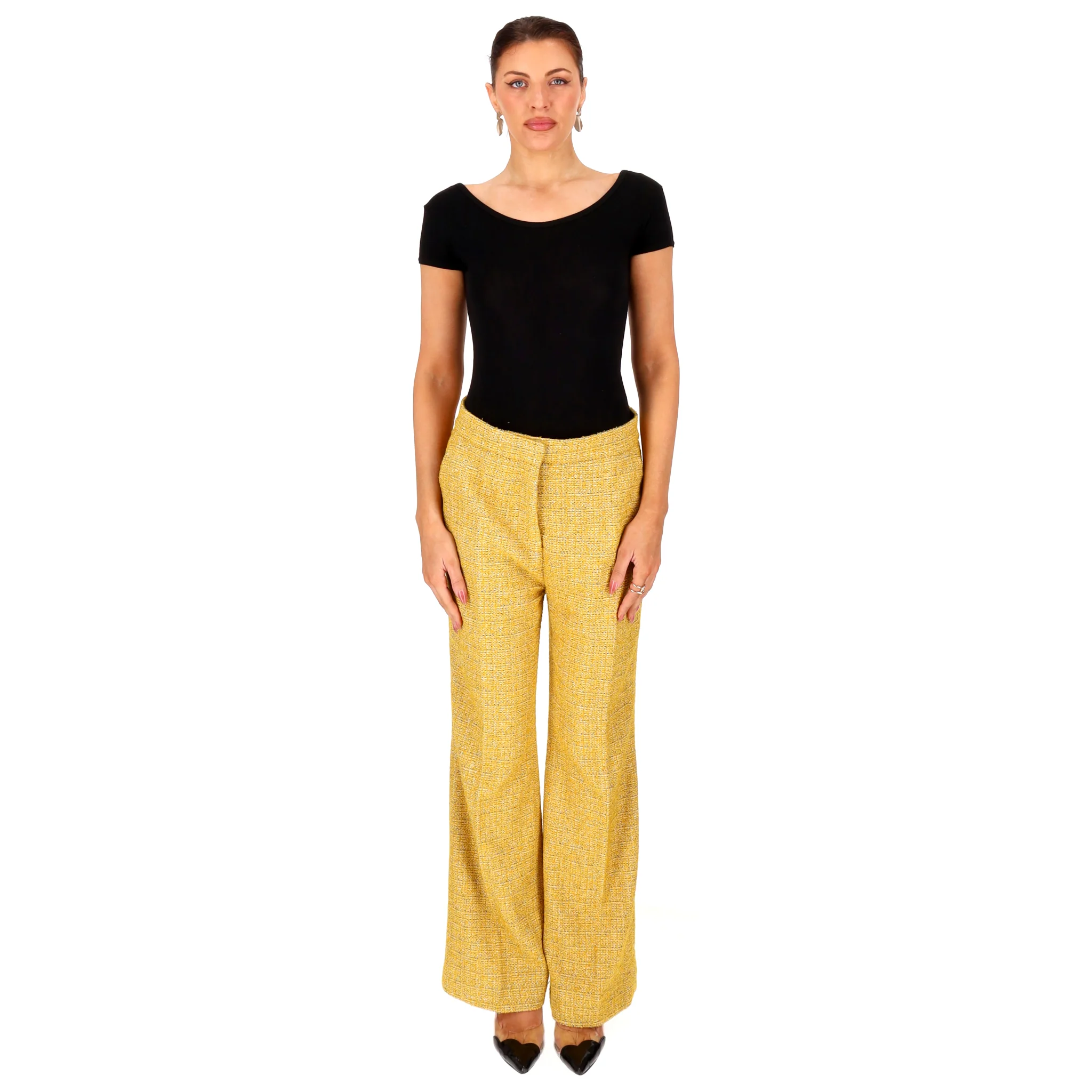 Victoria Beckham Tweed Straight-Leg Trousers. Size 10UK - Image 2