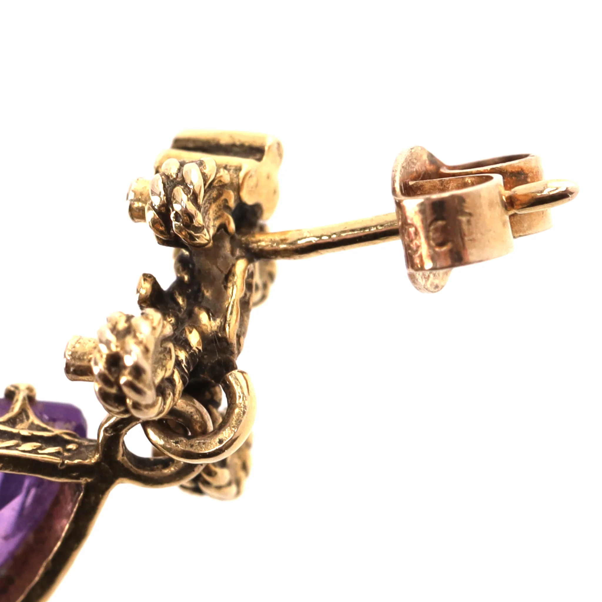 Vintage Victorian 14k Gold & Amethyst Drop Earrings - Image 10