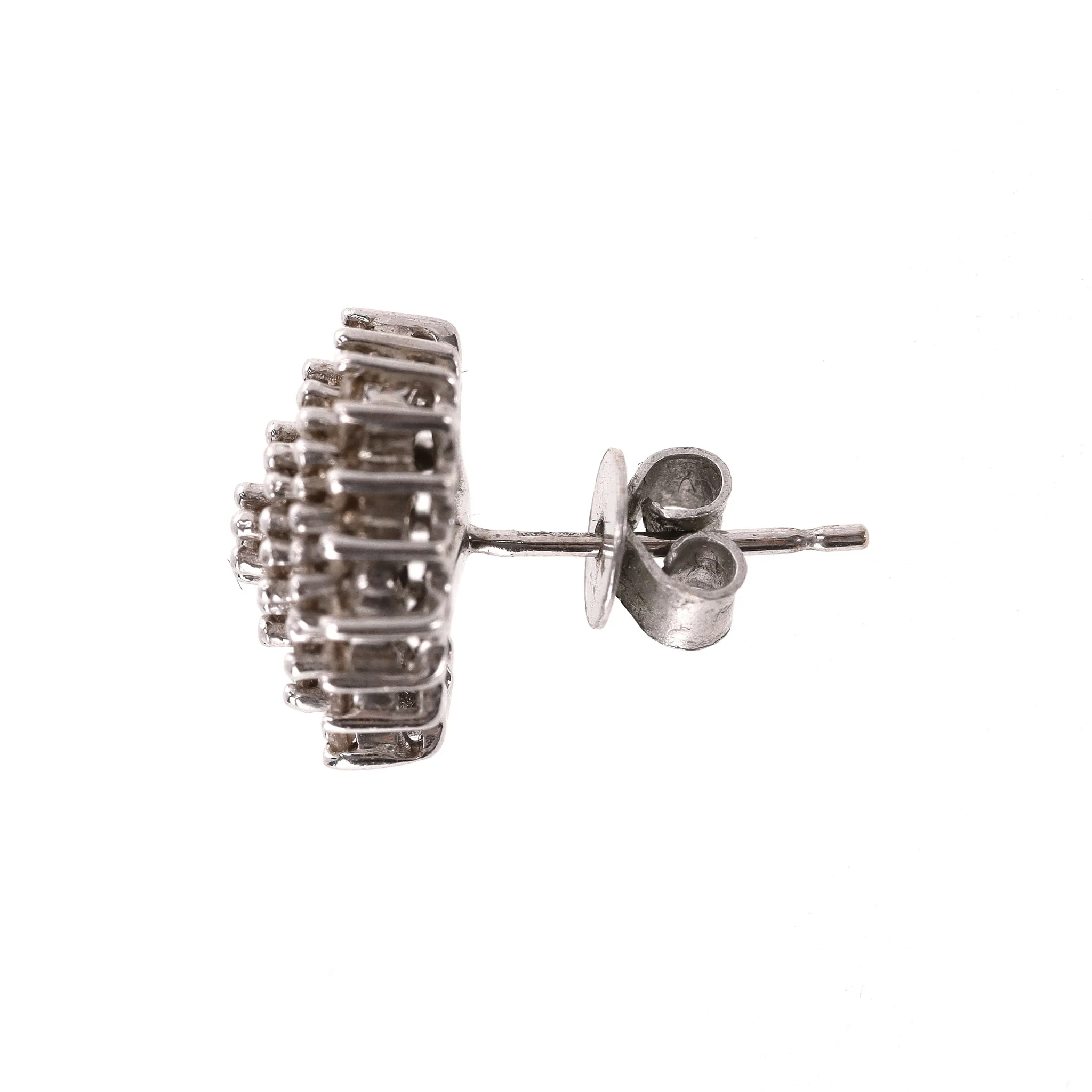 White Gold & Chocolate Diamond Cluster Earrings - Image 5