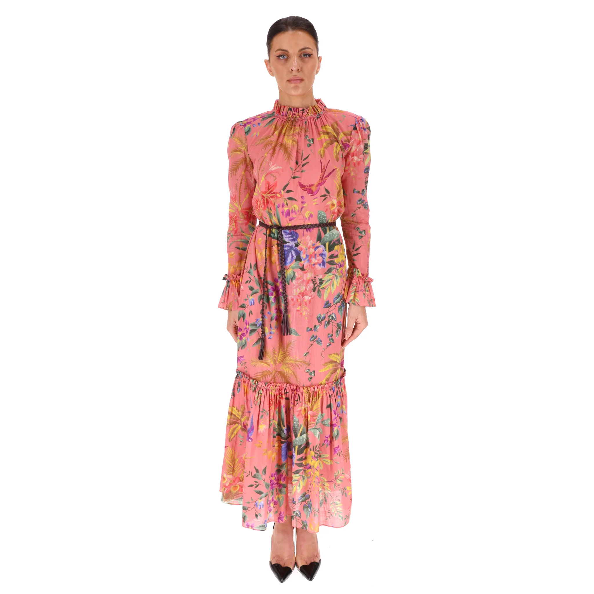 Zimmermann Floral Print Frill Cotton Voile Maxi Dress. Size 0 - Image 2