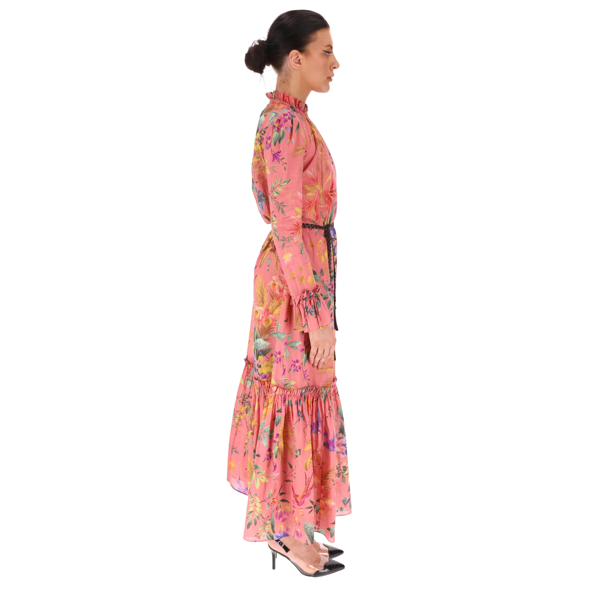 Zimmermann Floral Print Frill Cotton Voile Maxi Dress. Size 0 - Image 3