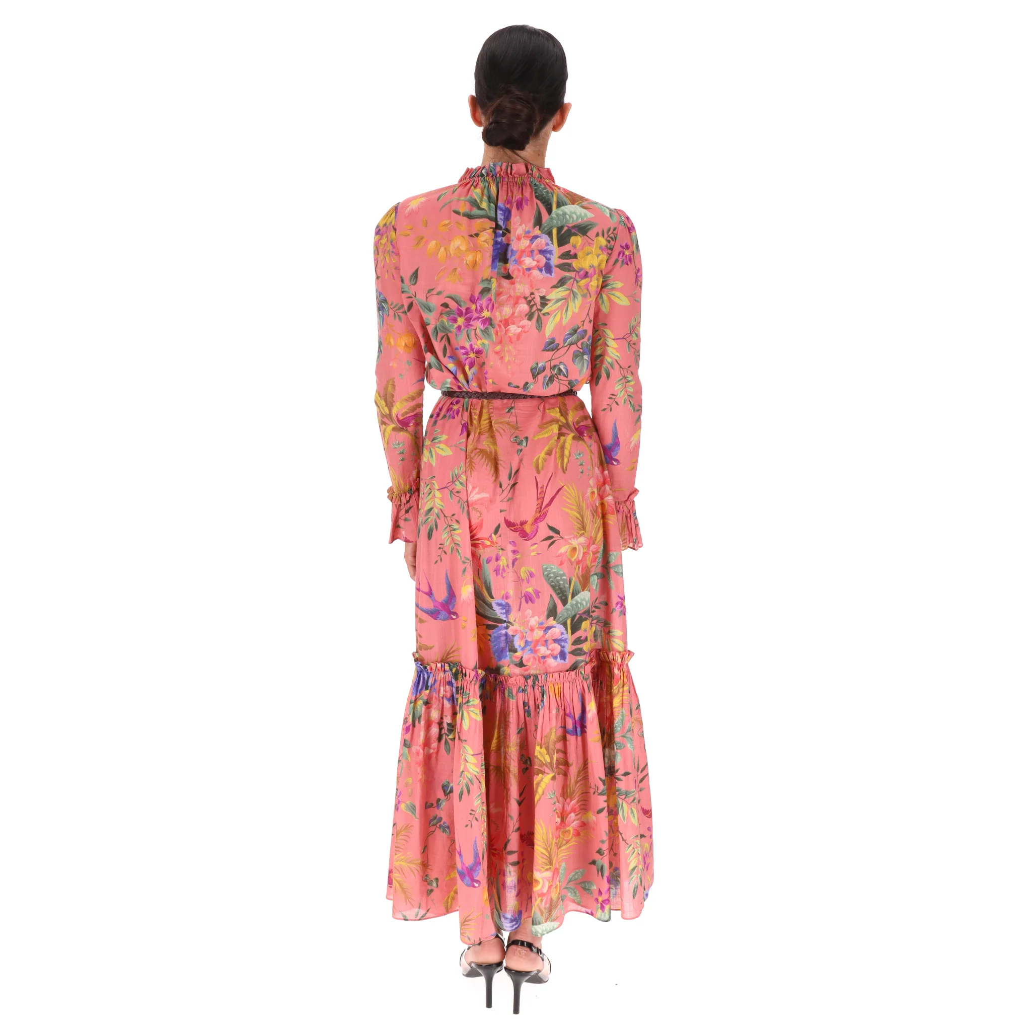 Zimmermann Floral Print Frill Cotton Voile Maxi Dress. Size 0 - Image 4
