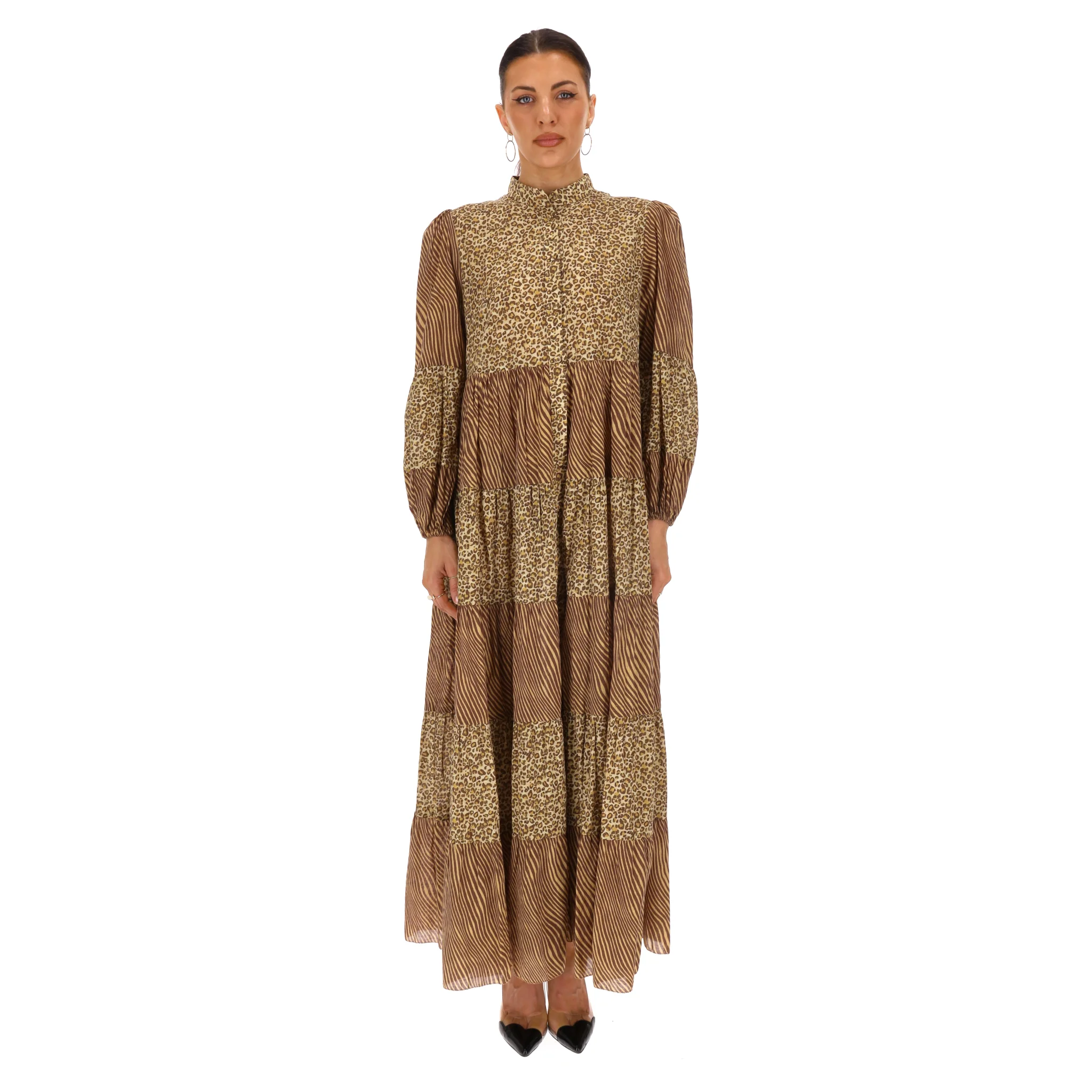 Zimmermann Animal Print Tiered Cotton Maxi Dress. Size 2 - Image 2