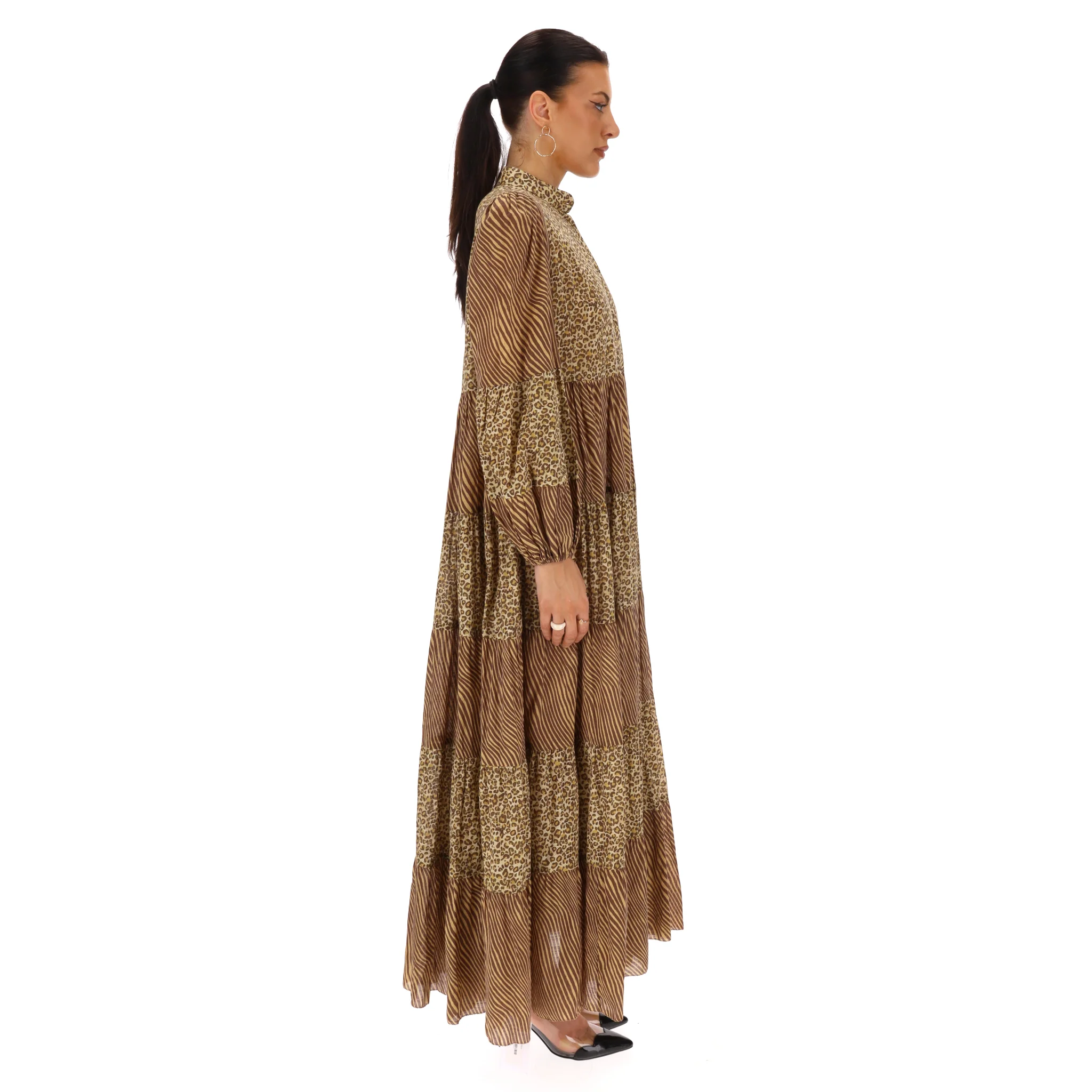 Zimmermann Animal Print Tiered Cotton Maxi Dress. Size 2 - Image 3