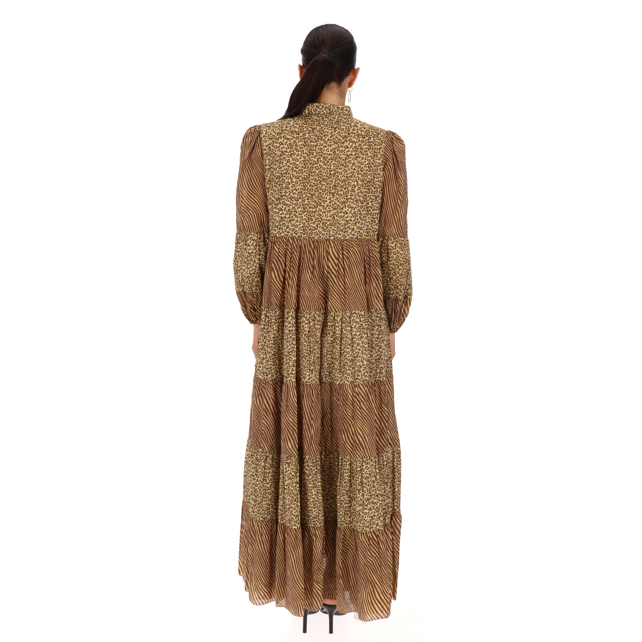 Zimmermann Animal Print Tiered Cotton Maxi Dress. Size 2 - Image 4